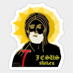 Jesus Shaves Sticker